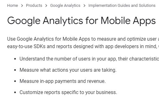 Google Analytics for Mobile Apps